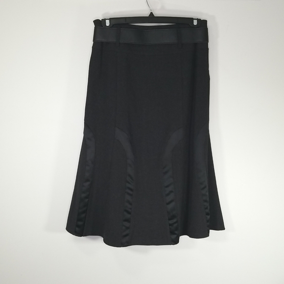 Gilani Women's A-line Flared Midi Skirt Size 10 With Belt Black - Picture 6 of 9